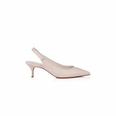 CHRISTIAN LOUBOUTIN SPORTY KATE SLING 55 MM SLING BACK PUMPS-NAPPA LEATHER-LECHE-WOMEN 3240004F608